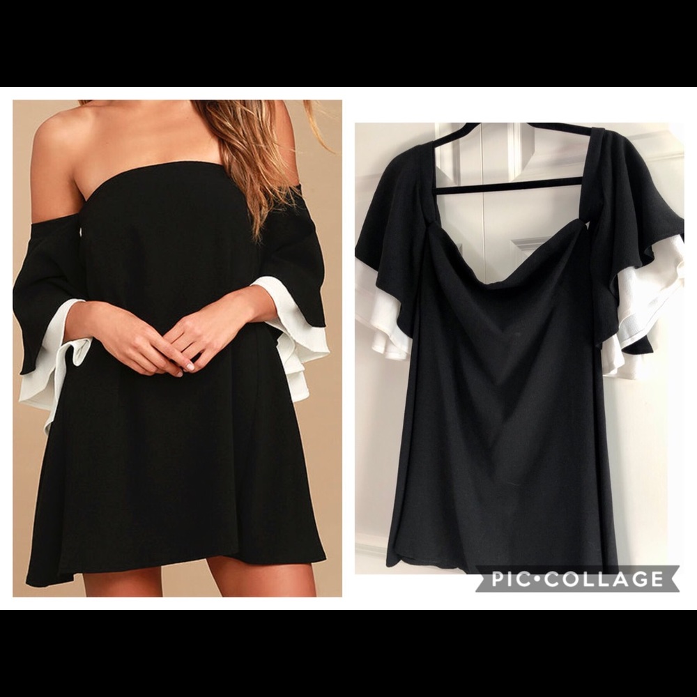 Lulus Black off the shoulder mini